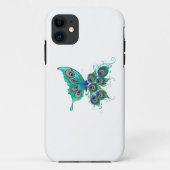 Schmetterling mit grünen Pfauenfedern Case-Mate iPhone Hülle (Rückseite)