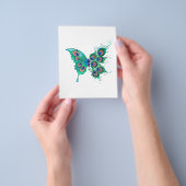 Schmetterling mit grünen Pfauenfedern Flyer (Gruppe)