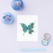 Schmetterling mit grünen Pfauenfedern Flyer (Einzeln)