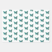 Schmetterling mit grünen Pfauenfedern Geschenkpapier Set (Vorderseite 2)