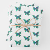 Schmetterling mit grünen Pfauenfedern Geschenkpapier Set (Beispiel)