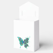 Schmetterling mit grünen Pfauenfedern Geschenkschachtel (Geöffnet)
