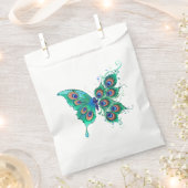 Schmetterling mit grünen Pfauenfedern Geschenktütchen (Ausgeschnitten)