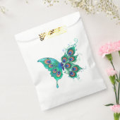 Schmetterling mit grünen Pfauenfedern Geschenktütchen (Versiegelt)