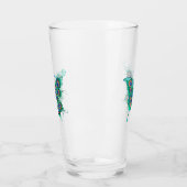 Schmetterling mit grünen Pfauenfedern Glas (Links)