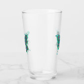 Schmetterling mit grünen Pfauenfedern Glas (Rechts)