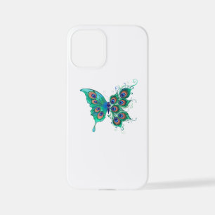 Schmetterling mit grünen Pfauenfedern iPhone 12 Mini Hülle