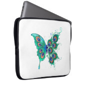 Schmetterling mit grünen Pfauenfedern Laptopschutzhülle (Vorne Rechts)