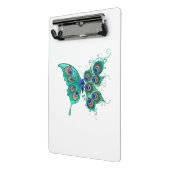 Schmetterling mit grünen Pfauenfedern Mini Klemmbrett (Gewinkelt2)