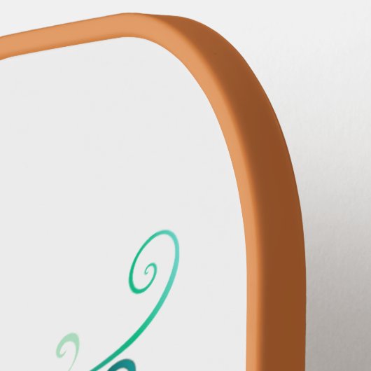 Schmetterling mit grünen Pfauenfedern Pickleball Schläger (Linke Seite)