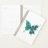 Schmetterling mit grünen Pfauenfedern Planer (Anzeige)