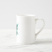 Schmetterling mit grünen Pfauenfedern Porzellantasse (Rechts)