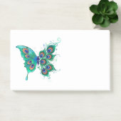 Schmetterling mit grünen Pfauenfedern Post-it Klebezettel (Büro)
