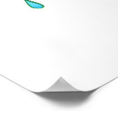 Schmetterling mit grünen Pfauenfedern Poster (Ecke)