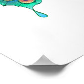 Schmetterling mit grünen Pfauenfedern Poster (Ecke)