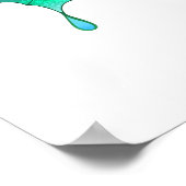 Schmetterling mit grünen Pfauenfedern Poster (Ecke)