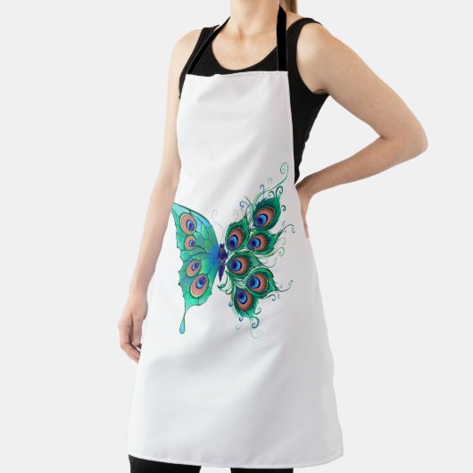 Schmetterling mit grünen Pfauenfedern Schürze (InSitu)