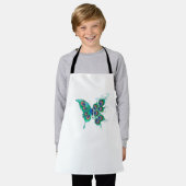 Schmetterling mit grünen Pfauenfedern Schürze (Getragen)