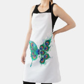 Schmetterling mit grünen Pfauenfedern Schürze (InSitu)