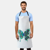 Schmetterling mit grünen Pfauenfedern Schürze (Getragen)
