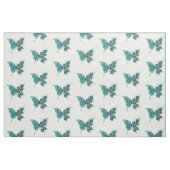 Schmetterling mit grünen Pfauenfedern Stoff (Fat Quarter (45,7 x 55,9 cm))