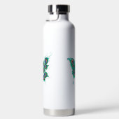 Schmetterling mit grünen Pfauenfedern Trinkflasche (Rechts)