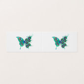 Schmetterling mit grünen Pfauenfedern Visitenkarten (Außenseite Aufgefaltet)