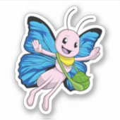 Schmetterling mit Handtasche Aufkleber (Vorderseite)