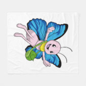 Schmetterling mit Handtasche Fleecedecke (Vorderseite (Horizontal))