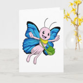 Schmetterling mit Handtasche Karte (Gelbe Blume)