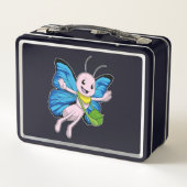 Schmetterling mit Handtasche Metall Brotdose (Rückseite)