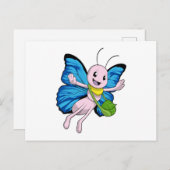 Schmetterling mit Handtasche Postkarte (Vorne/Hinten)