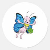 Schmetterling mit Handtasche Runder Aufkleber (Vorderseite)