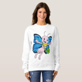 Schmetterling mit Handtasche Sweatshirt (Vorne ganz)