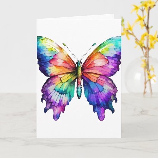 Schmetterling mit heller Hand (Leere) Karte (Gelbe Blume)