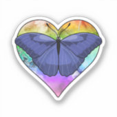 Schmetterling mit Herz Aufkleber (Vorderseite)