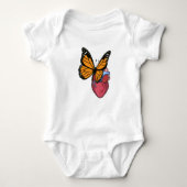 Schmetterling mit Herz Baby Strampler (Vorderseite)
