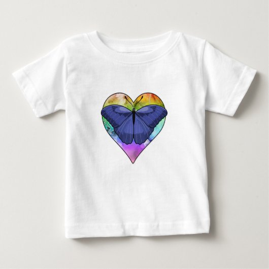 Schmetterling mit Herz Baby T-shirt (Vorderseite)