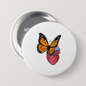 Schmetterling mit Herz Button (Vorne & Hinten)