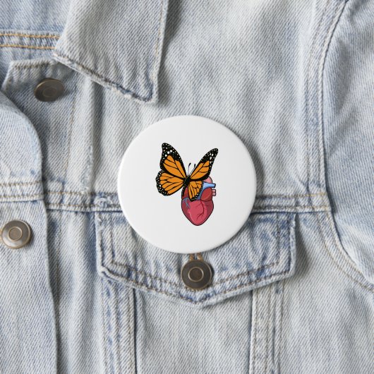 Schmetterling mit Herz Button (Beispiel)