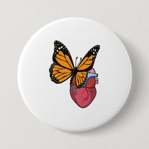 Schmetterling mit Herz Button