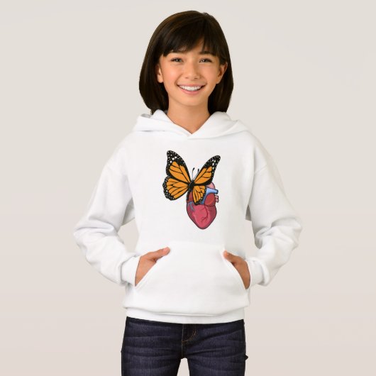 Schmetterling mit Herz Hoodie (Vorne ganz)