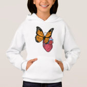 Schmetterling mit Herz Hoodie (Vorderseite)