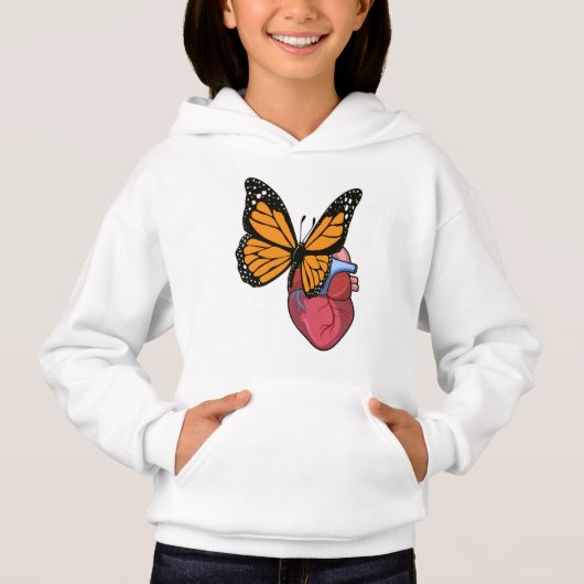 Schmetterling mit Herz Hoodie (Vorderseite)