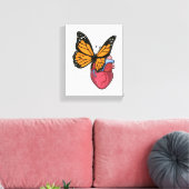 Schmetterling mit Herz Leinwanddruck (Insitu (Wohnzimmer))