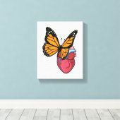 Schmetterling mit Herz Leinwanddruck (Insitu (Holzboden))
