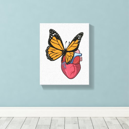 Schmetterling mit Herz Leinwanddruck (Insitu (Holzboden))