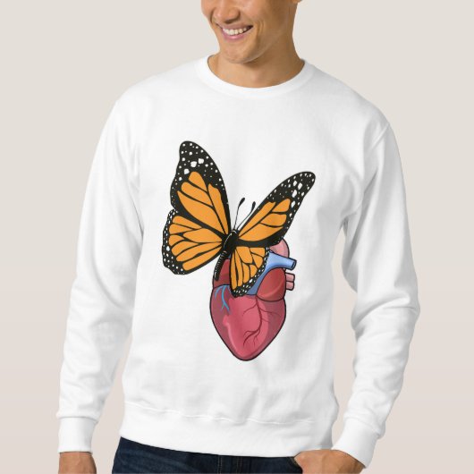 Schmetterling mit Herz Sweatshirt (Vorderseite)