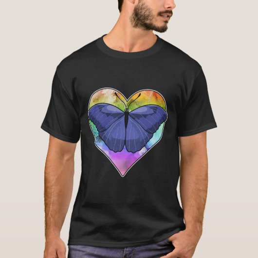 Schmetterling mit Herz T-Shirt (Vorderseite)