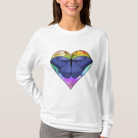 Schmetterling mit Herz T-Shirt (Vorderseite)